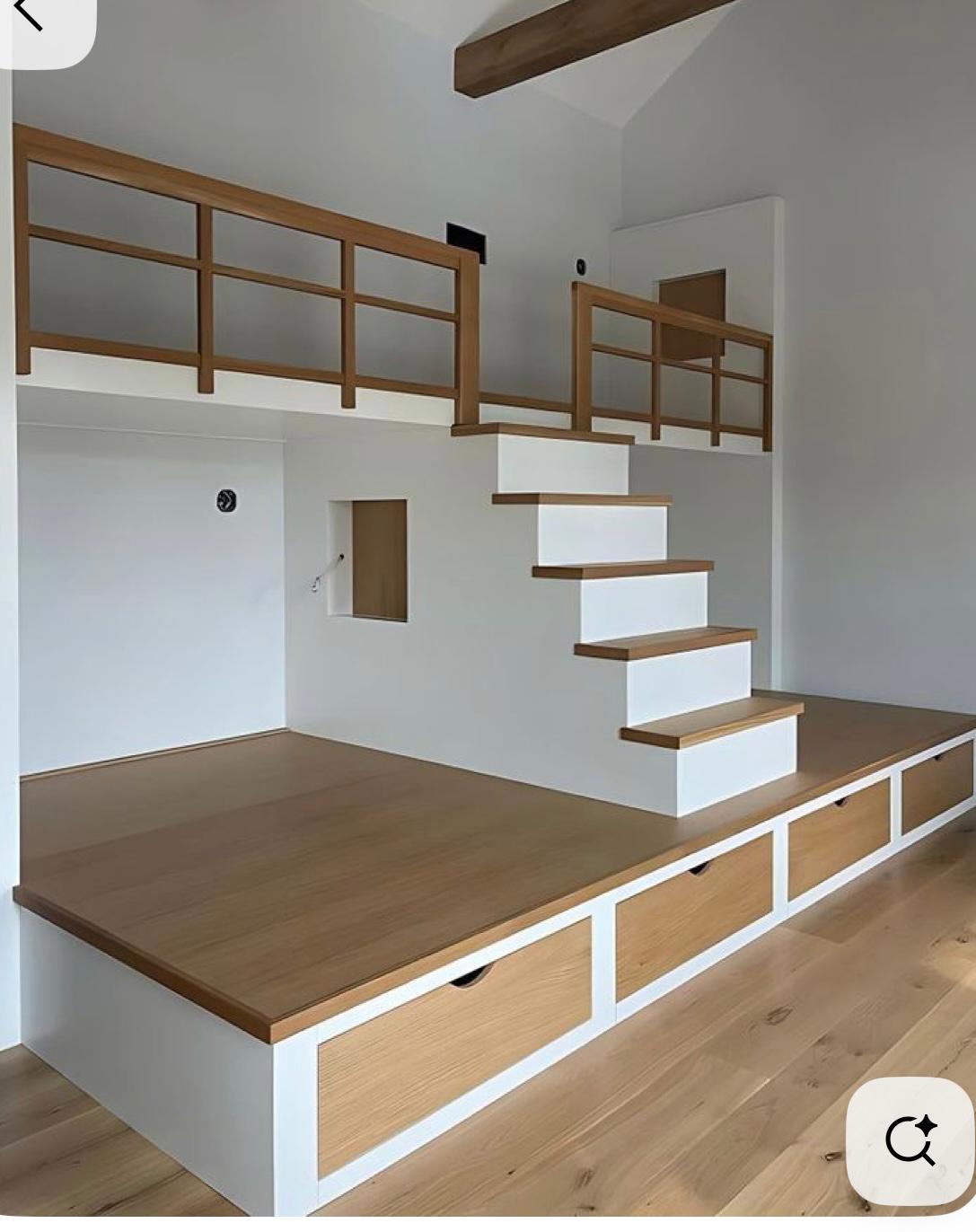 Loft bed platform with storage drawers underneath